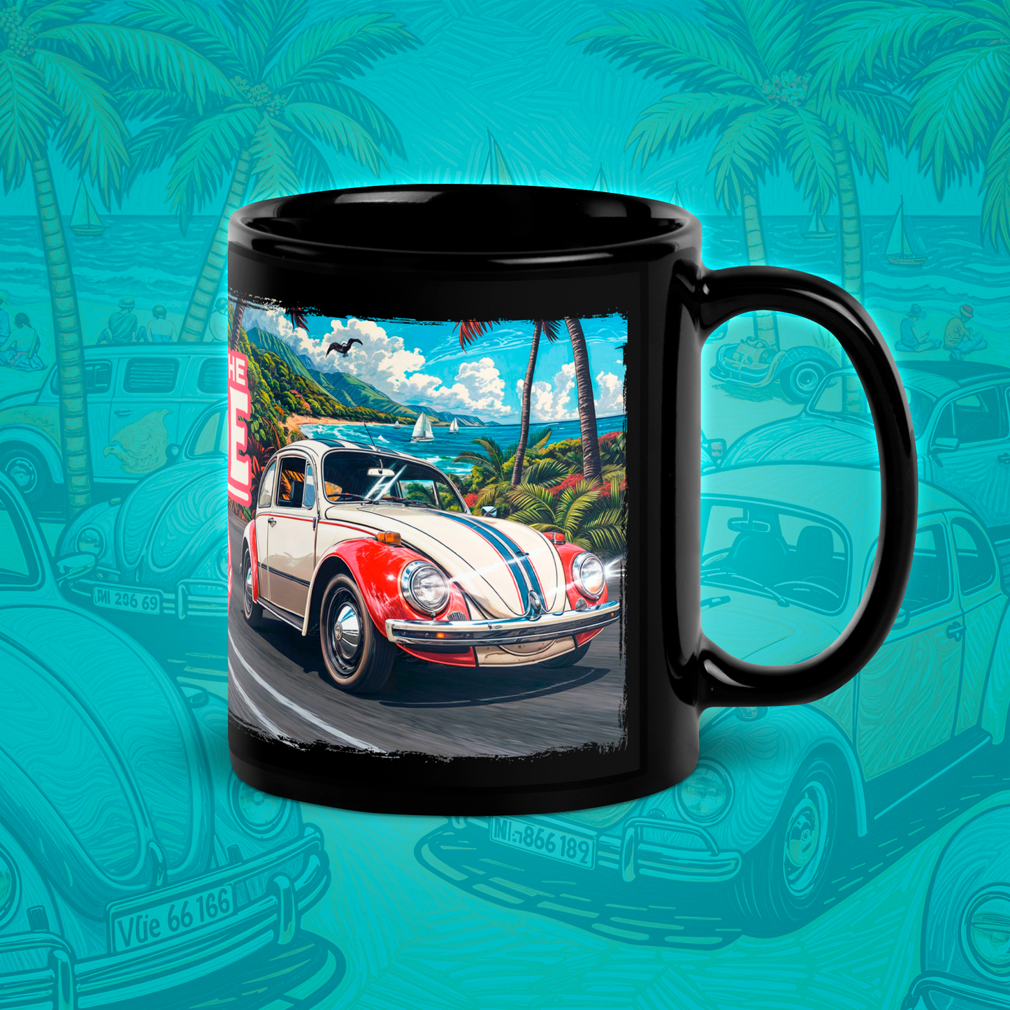 "Enjoy the Ride" (Taza negra brillante)☕️
