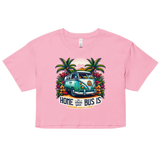 🏕🚌HOME IS WHERE YOUR BUS IS🏝 Crop Top para Damas